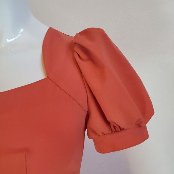 Vintage 80s Burnt Orange Pencil Dress - Picture 4 of 10